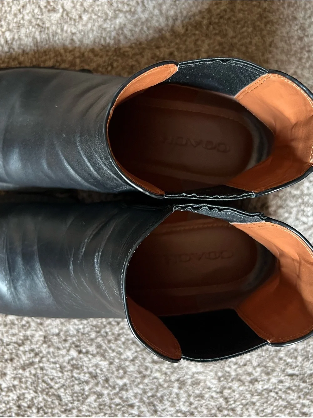 Coach Black Leather Chelsea Ankle Boots